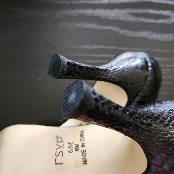 RSVP Womens Black Open Toe 3 in Heels Size 6 - Picture 9 of 9